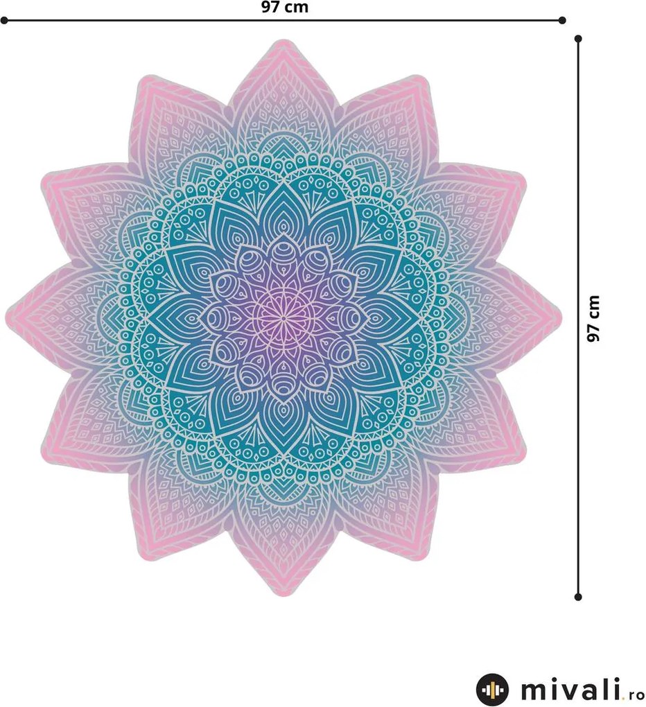 Autocolante de perete - Mandala roz- albastru
