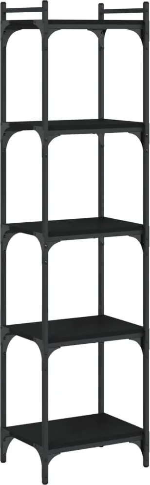 vidaXL Bibliotecă cu 5 niveluri, negru, 40x30x154 cm, lemn prelucrat
