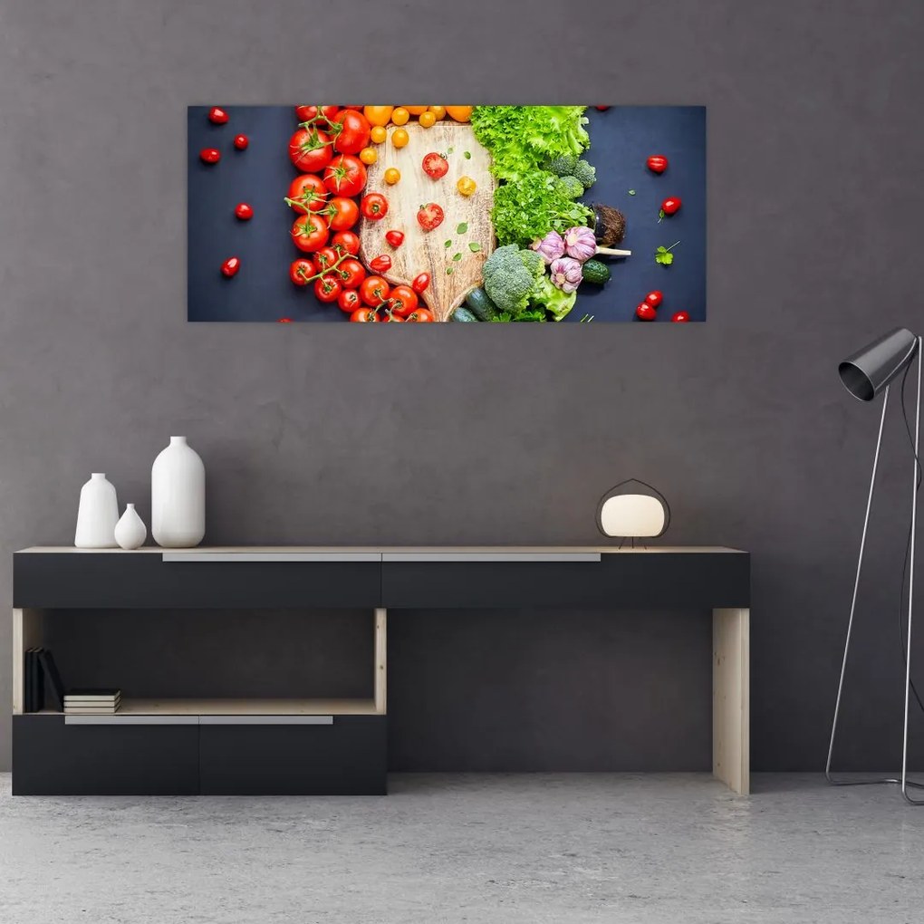 Tablou - Masa plină cu legume (120x50 cm)