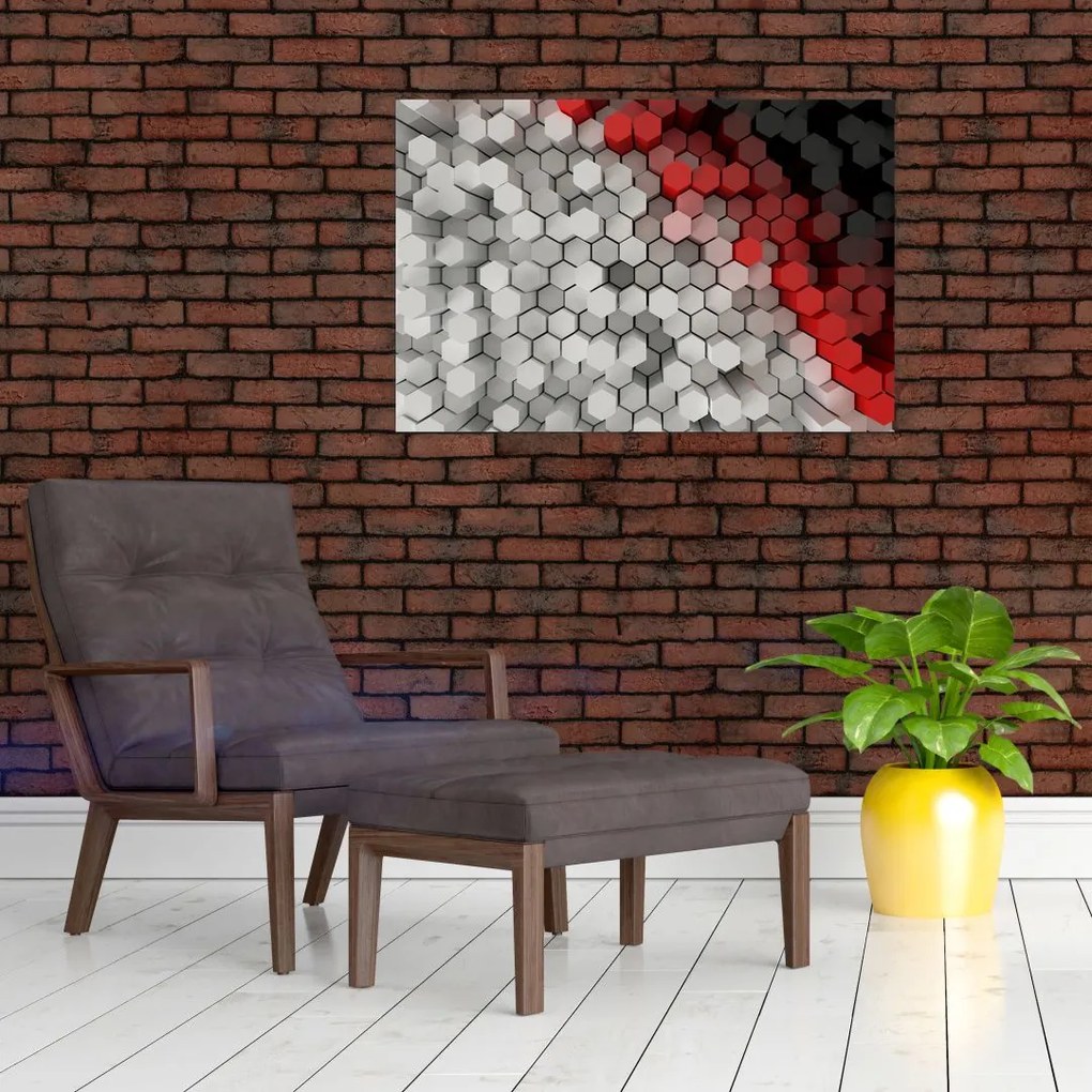 Tablou - 3D hexagoane (90x60 cm)