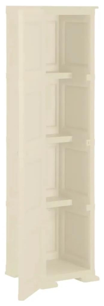 Dulap din plastic, 40x43x164 cm, alb, design de lemn 1, Alb, 40 x 43 x 164 cm, 40 x 43 x 164 cm