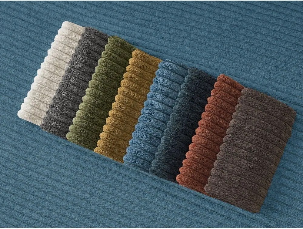 Canapea albastră cu tapițerie din catifea reiată 242 cm Giorgia – Bobochic Paris