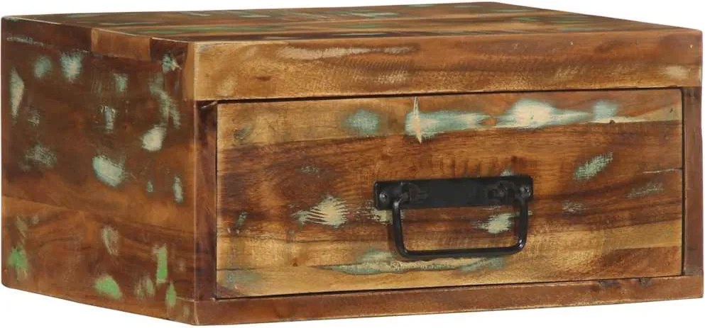 vidaXL Noptieră montată pe perete, lemn masiv reciclat