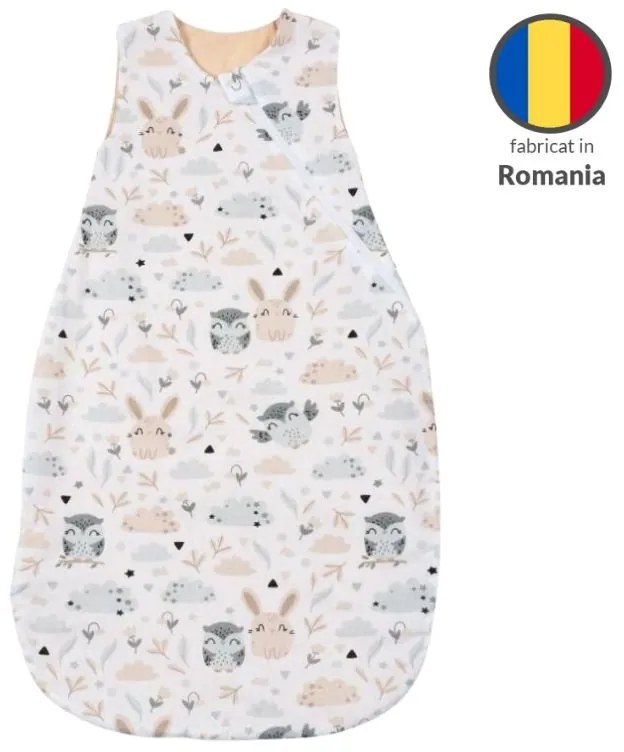 Sac de dormit bebe 3-12 luni Kidizi Forest Friends, 1 tog, bumbac 100%, pentru toamna/iarna