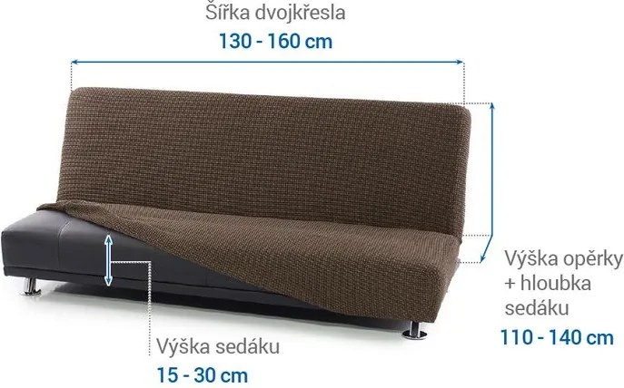 Nueva Textura Huse care se întind foarte bine NIAGARA tutunului 2fotoliu cu manere de lemn (l. 130 - 160 cm)
