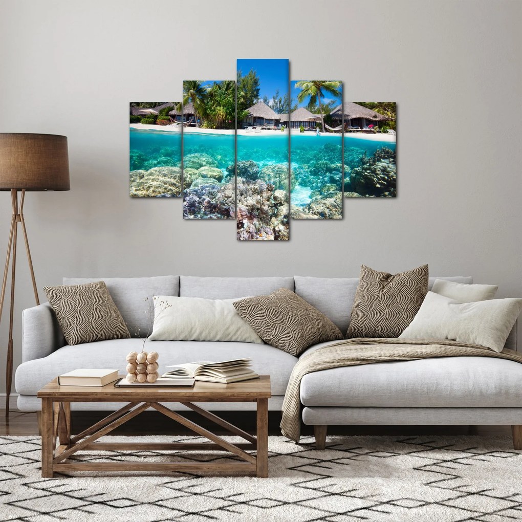 Tablou cu plaja pe insulă tropicală (150x105 cm)