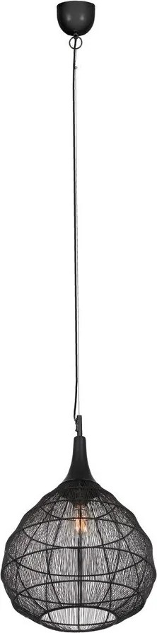 Lustră negru-mat cu abajur din metal Soraya – Trio