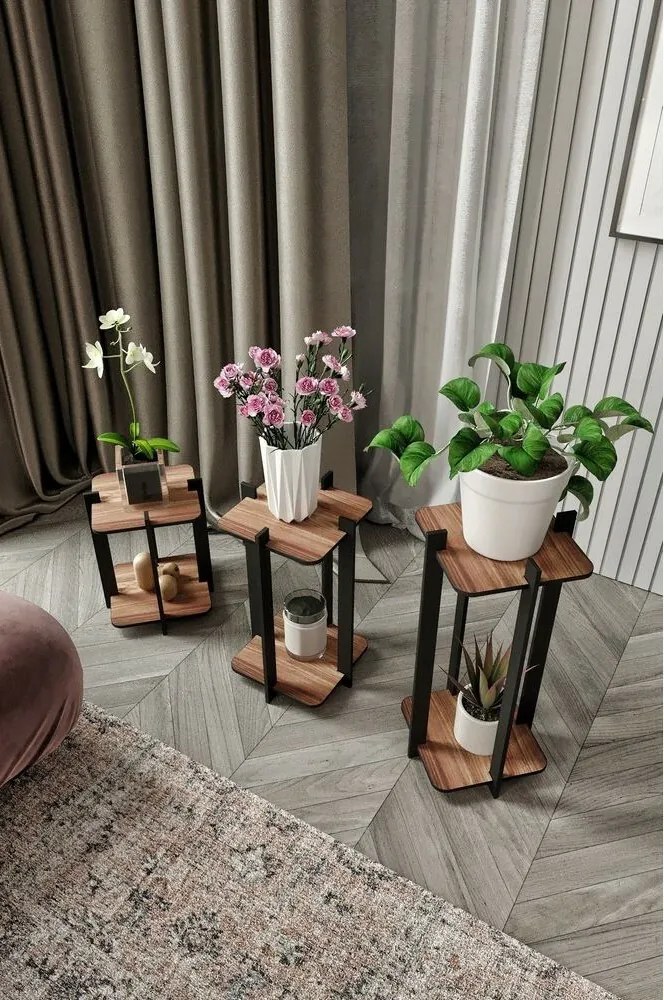 Suport pentru flori Flower Desk Square - Nuc