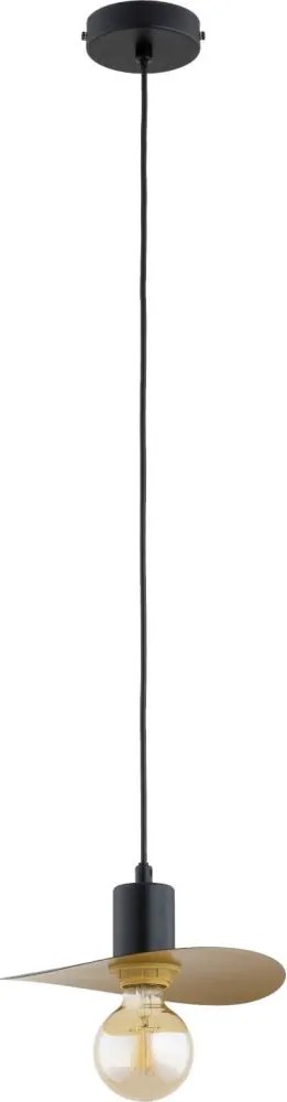 Pendul pe cablu SAVANA, 1xE27/15W/230V, Ø 23 cm, negru/auriu