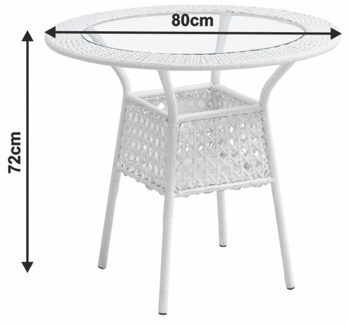 SEGA602 - Set Masa si 4 scaune gradina, terasa, balcon - Alb