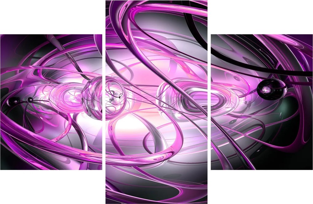 Tabloul cu abstracție frumoasă în violet (90x60 cm)