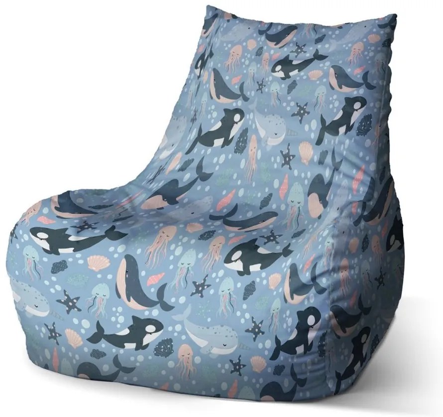 Sac de șezut Bean lume marină pentru copii - pentru copii, albastru