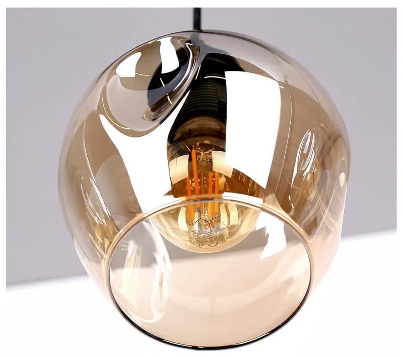 Lustră neagră cu abajur din sticlă 14x70 cm Aspa – Candellux Lighting
