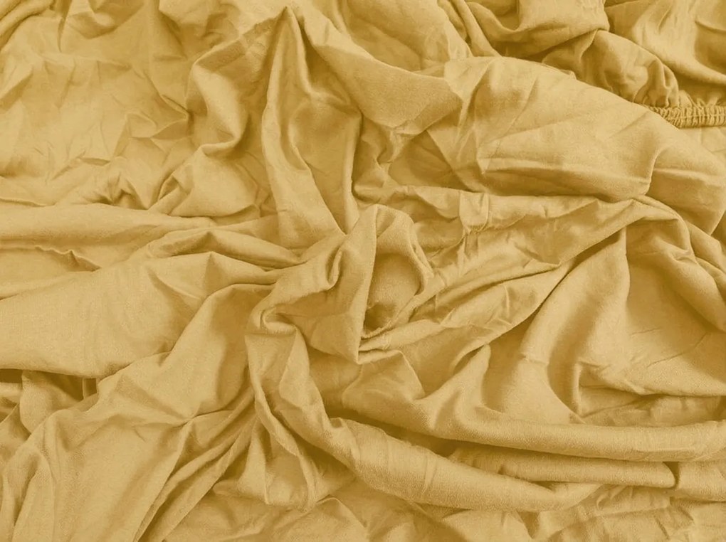 Cearsaf jersey BASIC galben 90 x 200 cm