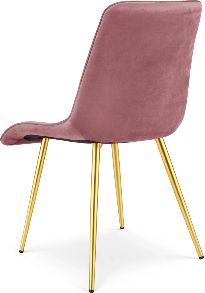 OFERTA Scaun de masa SPLIT VELVET cu picioare aurii, roz inchis calitatea II