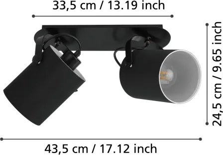 Eglo 33646 - Corp de iluminat tip spot VILLABATE 2xE27/10W/230V