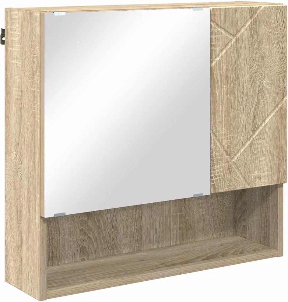 vidaXL Dulap cu oglindă Stejar Sonoma 59 x 17 x 55 cm Lemn compozit