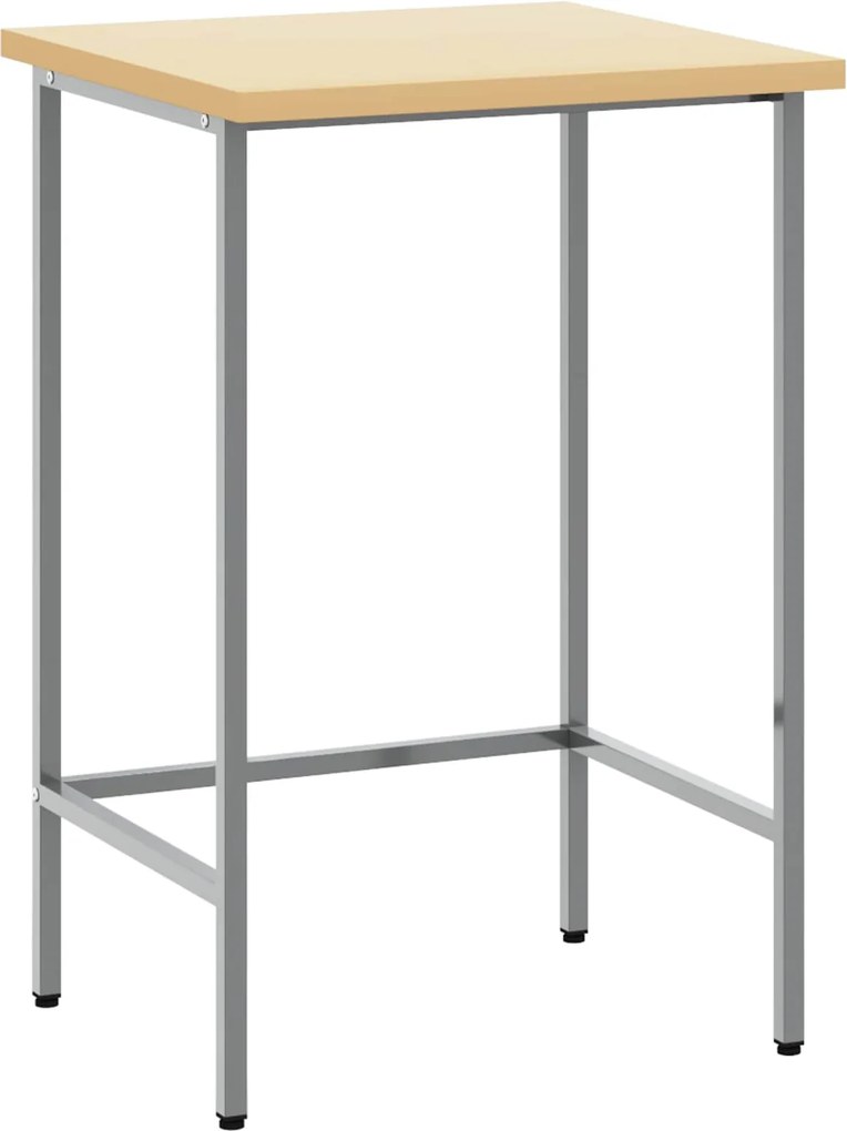 vidaXL Masă de colț Manual Gri 55 x 55 x 85 cm Oțel și lemn ingineresc