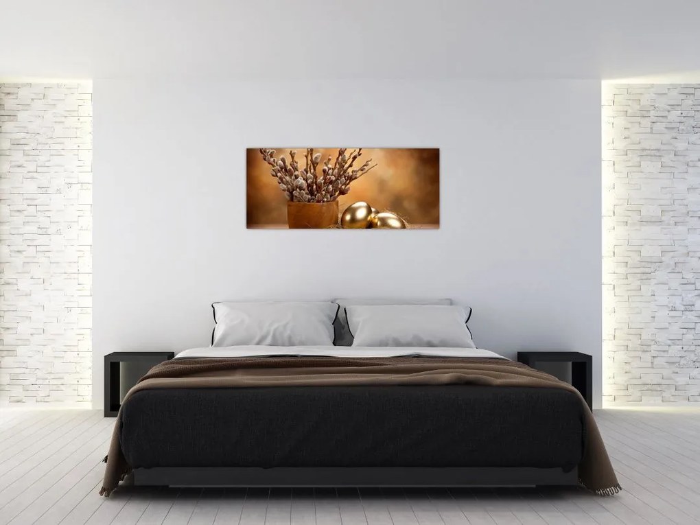 Tablou cu ou și pisicuțe (120x50 cm)