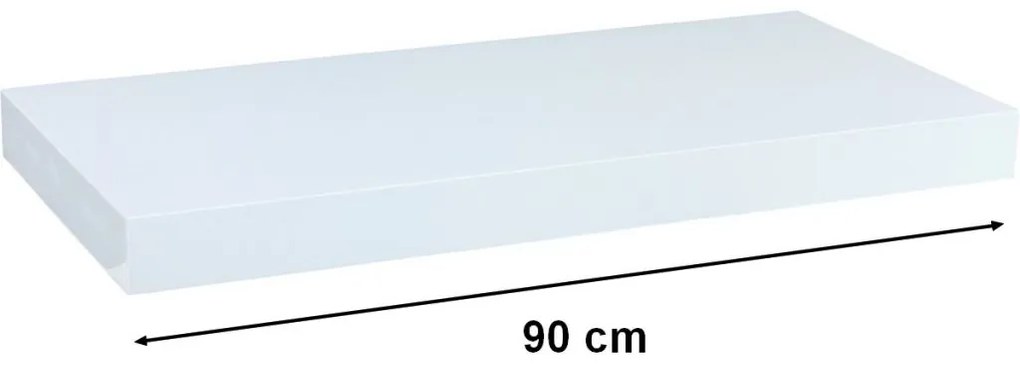 Raft de perete Stilist Volato, 90 cm, alb lucios