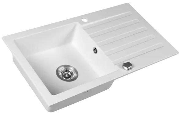 Sapho - Chiuvetă de bucătărie 78 x 44 cm, din granit, alb