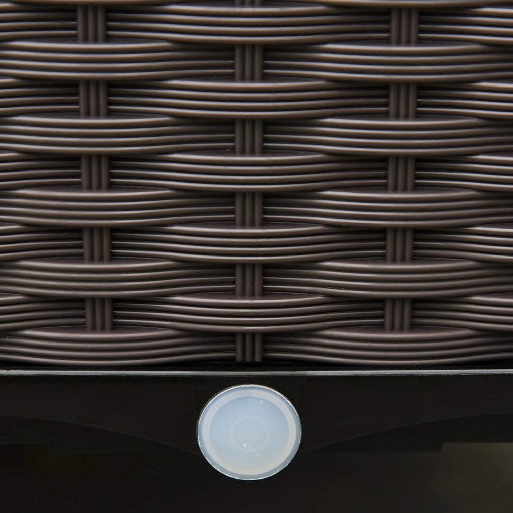 Outsunny Pat de flori 4 niveluri, cu găuri de scurgere, design ratan, DIY, maro, 40x40x44 cm | Aosom Romania