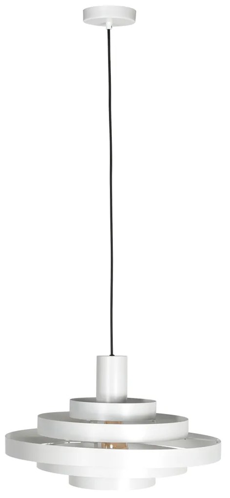 Retro hanglamp wit rond - Halo Cirque
