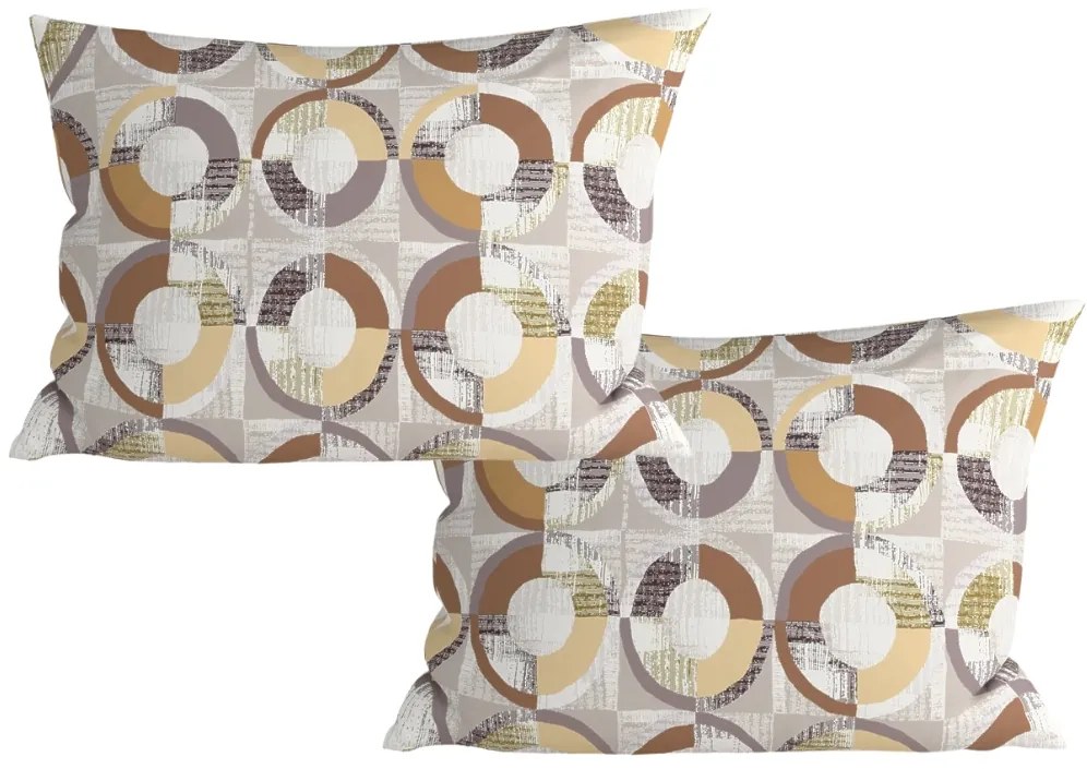 Set de 2 huse decorative de perna din microfibra CIRELLO 50x70 cm, maro-gri