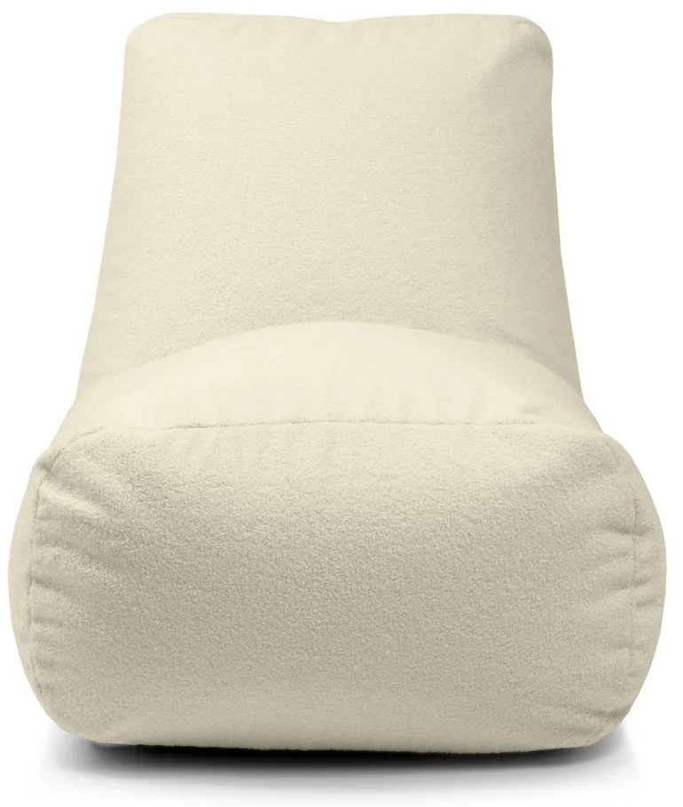 Fotoliu bean bag crem cu tapițerie din țesătură bouclé Tube – SLOWDOWN