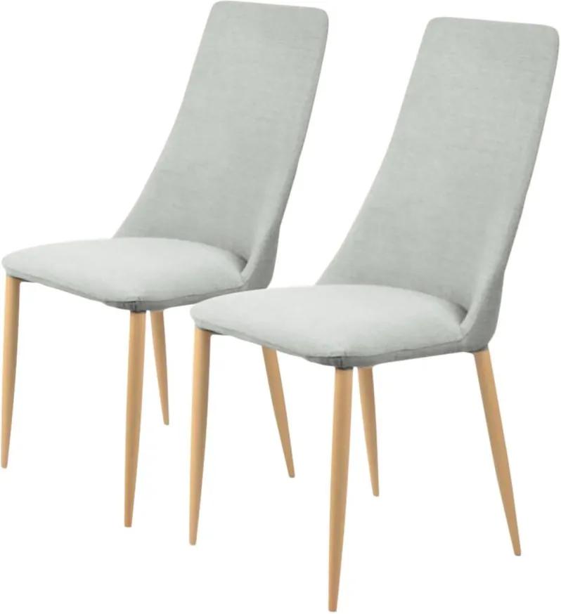 Set de 2 scaune tapitate Unja tesatura/metal, gri deschis, 47 x 96 x 57 cm
