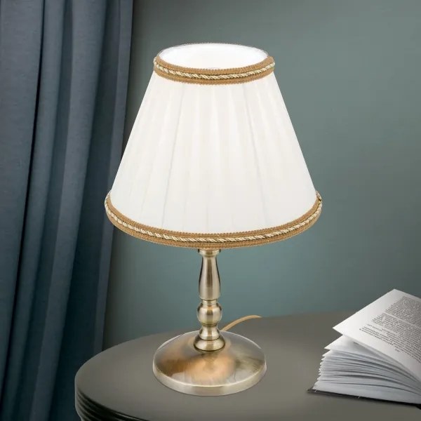 Lampă de masă Orion LA 4-1084/1 TONIA 1xE27/60W/230V d. 25 cm alb/bronz