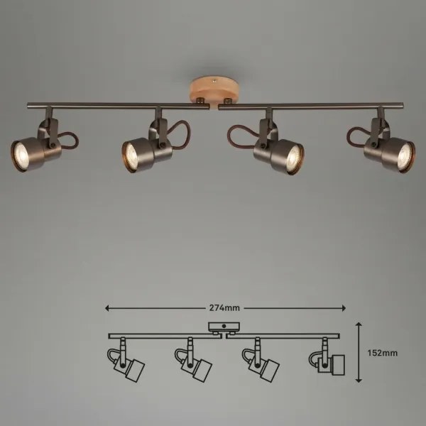 Spot LED Briloner 2872-045 TAHUN 4xGU10/5W/230V 3000K maro