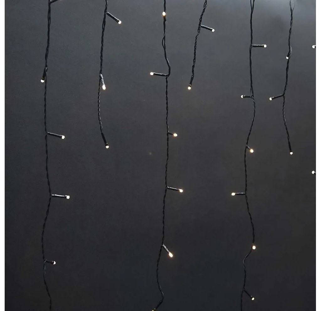 Perdea LED de Crăciun Nedis CLLC180 180xLED/7 funcții 10,9m IP44 alb cald