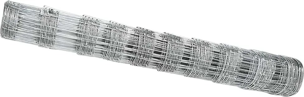 vidaXL Gard pentru câmp Argintiu 25 x 1 m Oțel galvanizat