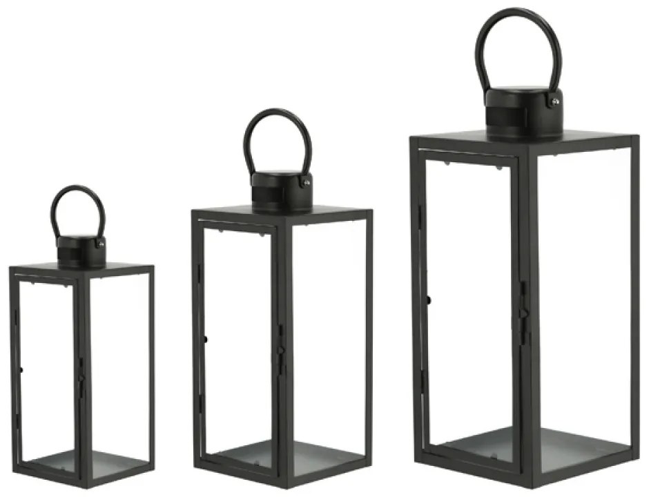 OFERTA Set de 3 felinare din sticla ZANE II.calitate