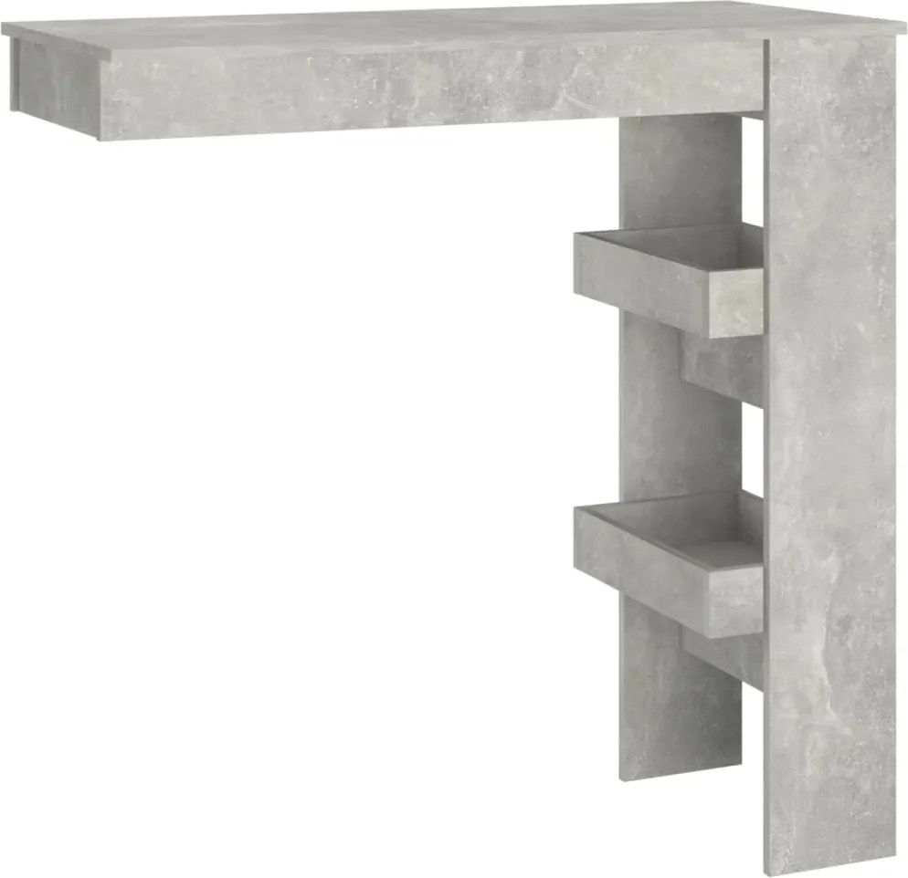 vidaXL Masă bar de perete gri beton 102x45x103,5 cm lemn compozit