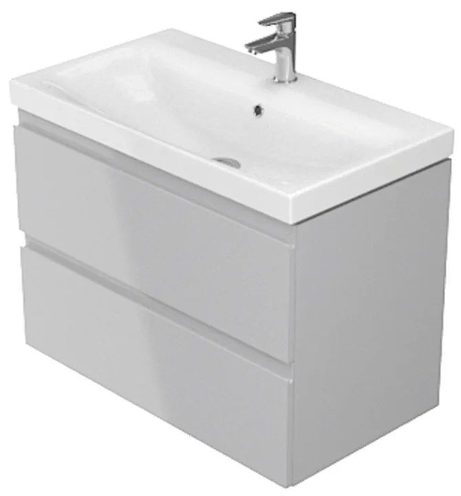 Dulap cu lavoar, 57x80x45 cm, 2 sertare, gri Gri, 800x450 mm