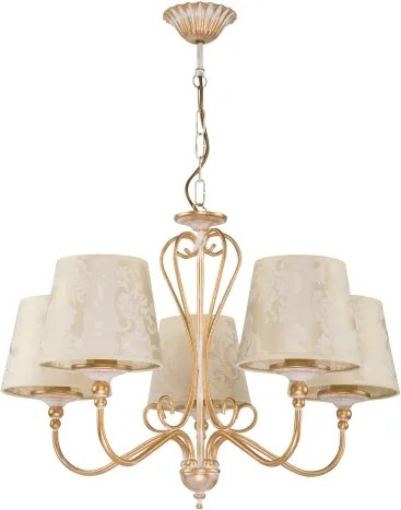 Brilagi - Lustru cu lanț SONIA 5xE27/15W/230V Ø 64 cm crem/patină