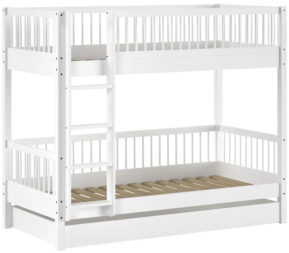 Set FORREST BEECH format dintr-un Pat copii supraetajat (90 x 200 cm) și un sertar.