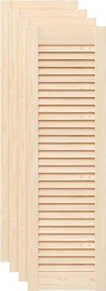 vidaXL Uși de dulap design lambriu, 4 buc., 99x29,5 cm, lemn masiv pin