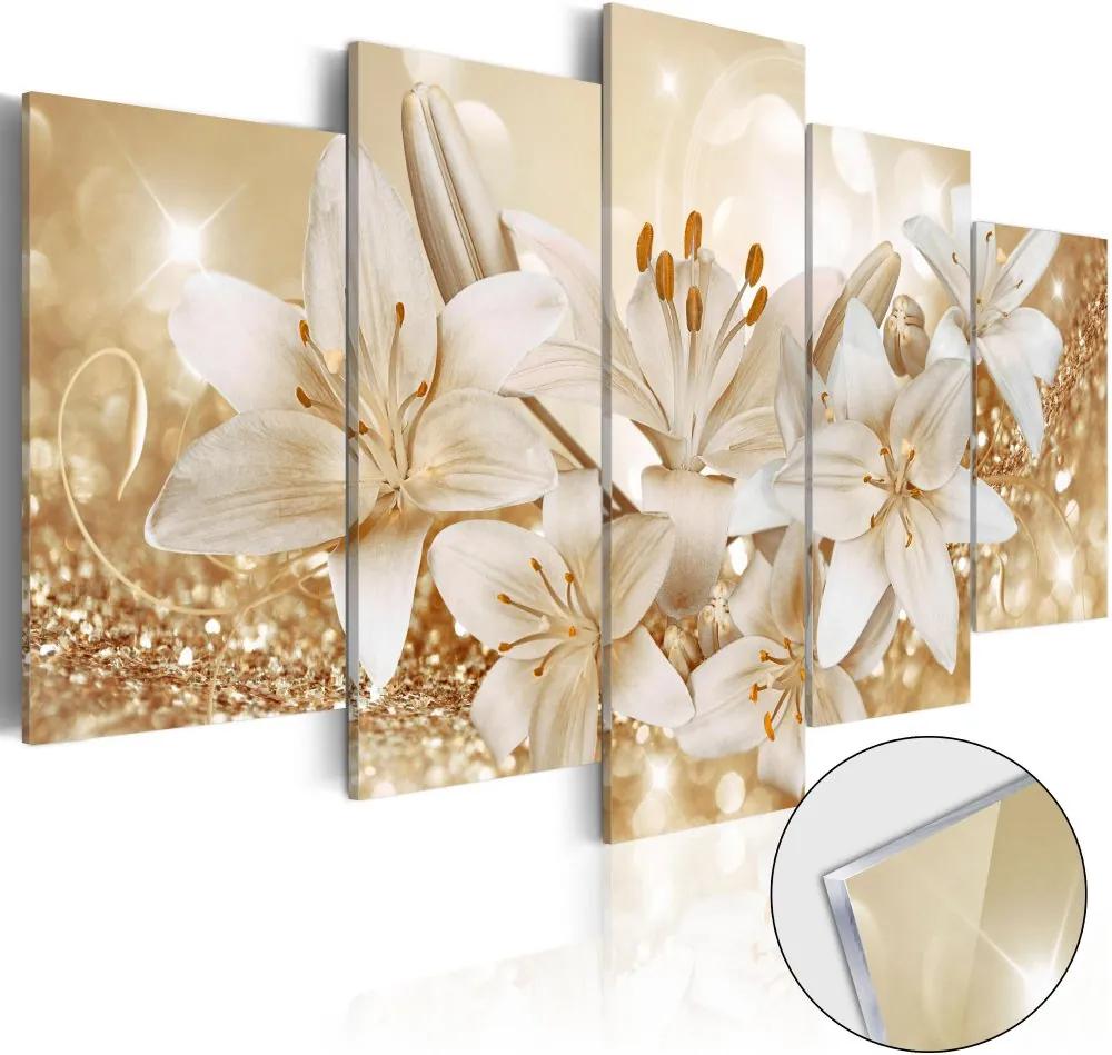 Bimago Imagine pe sticlă acrilică - Golden Bouquet 200x100 cm