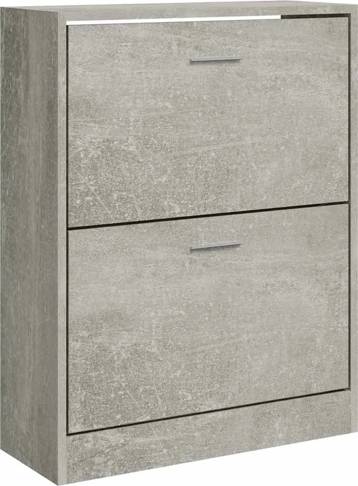 vidaXL Pantofar, gri beton, 63x24x81 cm, lemn compozit