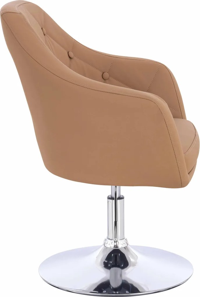 HR831N Scaun Caramel Piele Ecologica Premium Soft cu Bază Cromata