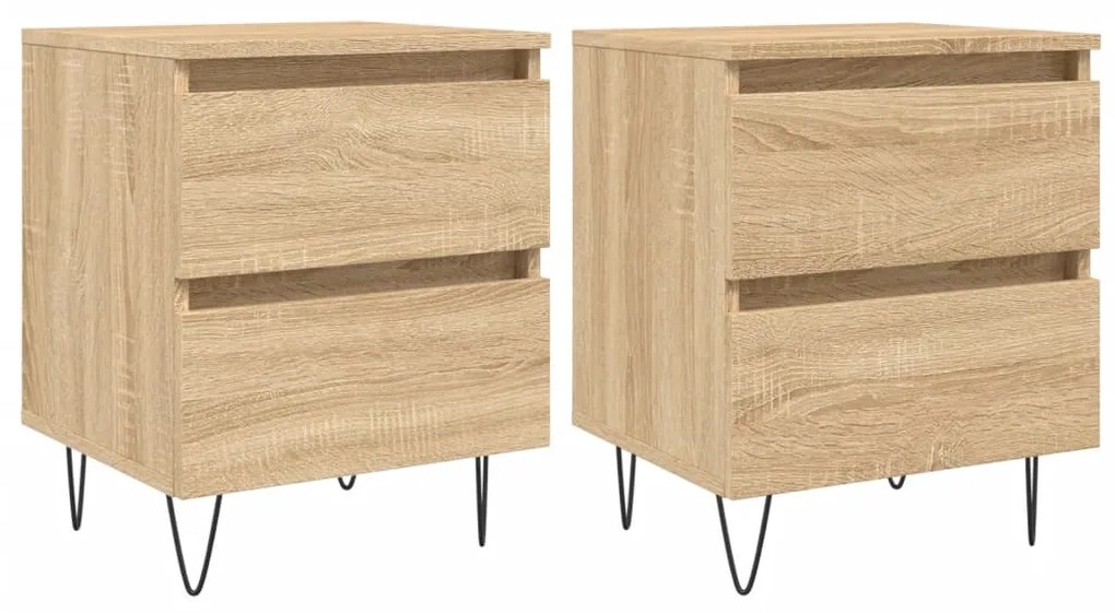826883 vidaXL Noptiere, 2 buc., stejar sonoma, 40x35x50 cm, lemn compozit