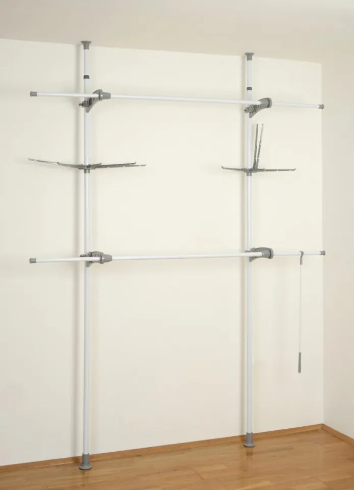 Suport pentru haine Herkules Twin, Wenko, 116 x 165 cm, extensibil, inox/polipropilena