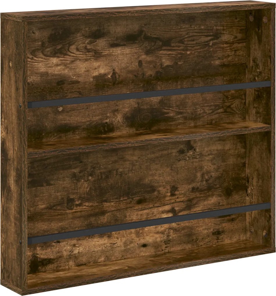 vidaXL Raft pentru reviste cu raft Stejar fumuriu 80 x 12 x 70 cm