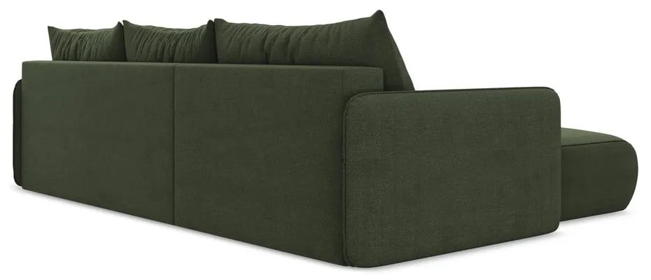 Colțar verde extensibil/cu spațiu de depozitare (cu colț pe partea stângă) Nanea – Makamii