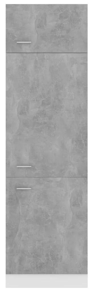 Dulap pentru frigider, gri beton, 60 x 57 x 207 cm, PAL Gri beton, Dulap pentru frigider 60 cm, 1