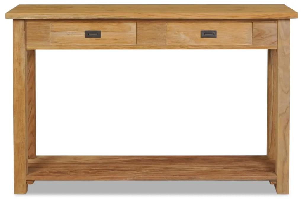 244482 vidaXL Masă consolă din lemn masiv de tec, 120 x 30 x 80 cm