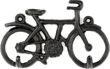 Cuier metalic, negru, model bicicleta, dimensiune 14.5x9 cm